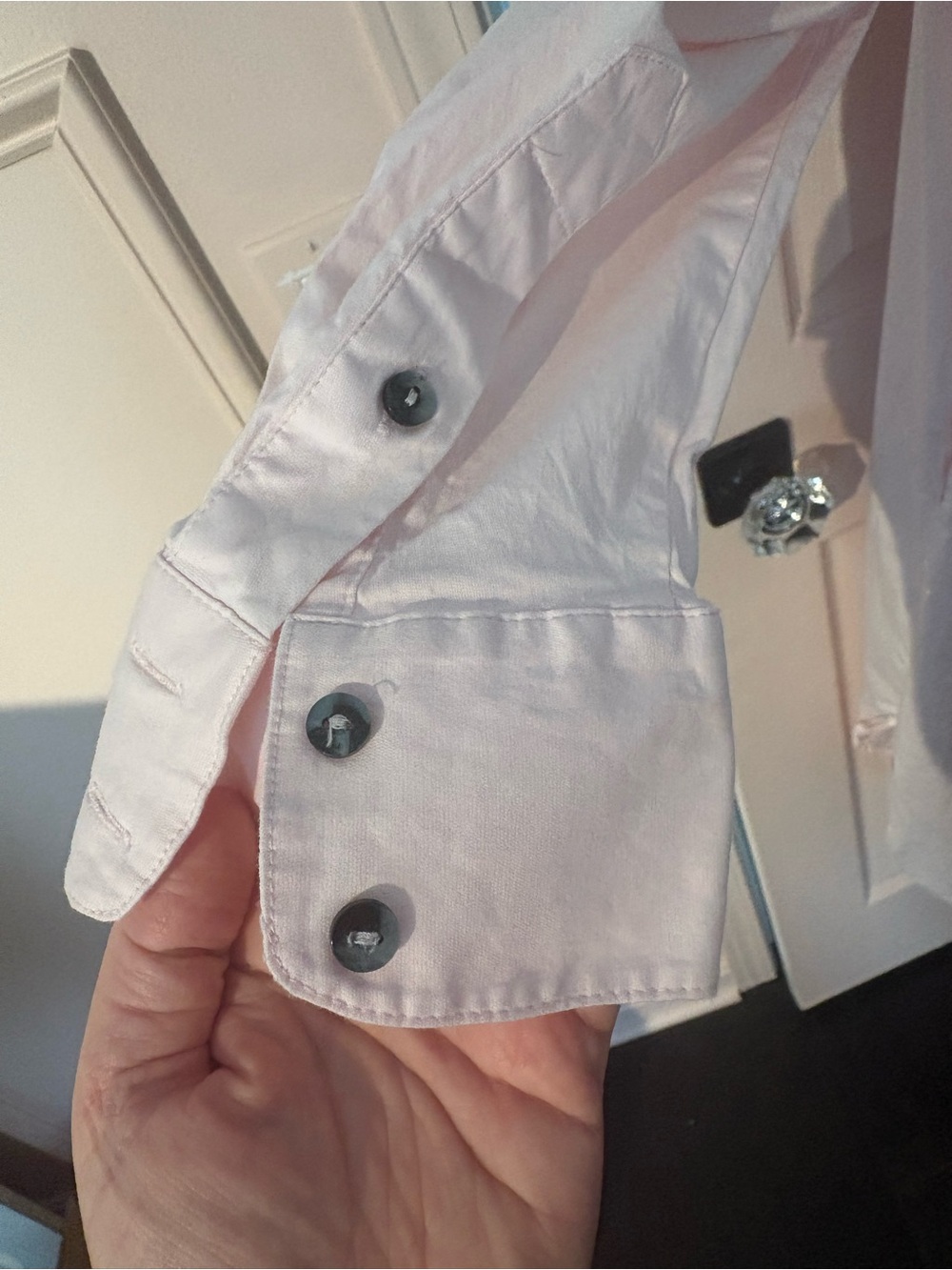 Mother Oxford Light Pink Button Cuff Dress Shirt